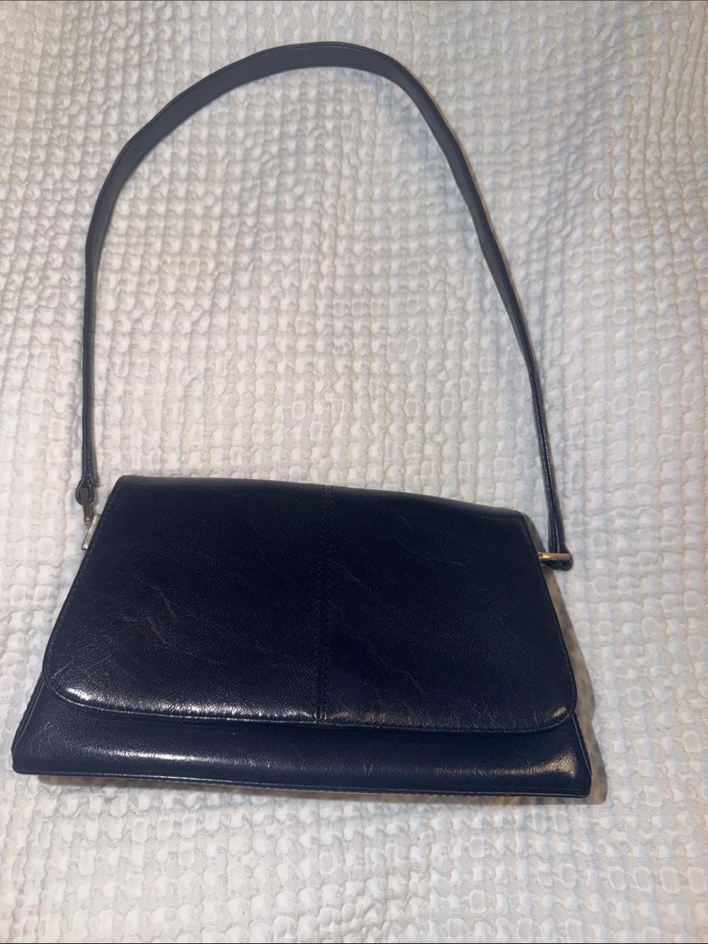 Liz Claiborne Navy Leather Shoulder Bag